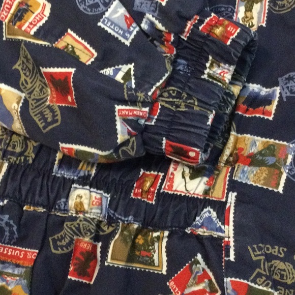 L Line-Up navy international travel stamp with golfers pattern jacket - Picture 10 of 16